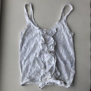 Hollister White Lace Tank Top
